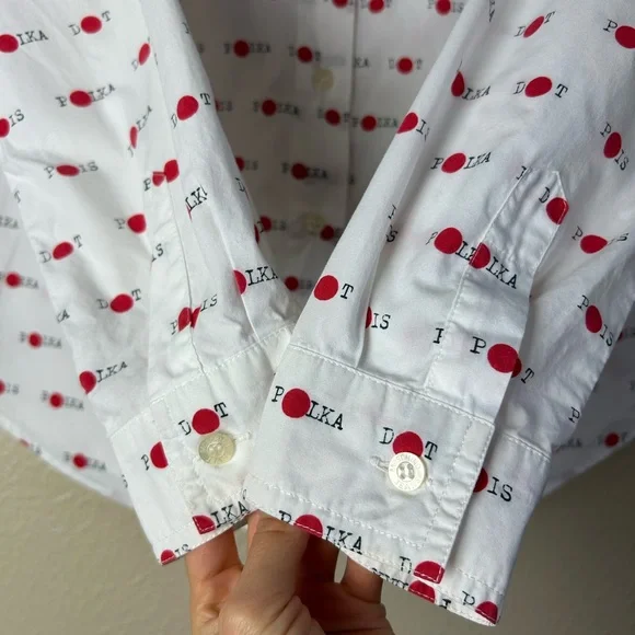Rare vintage Moschino jeans polka dot button down shirt - Picture 3 of 8